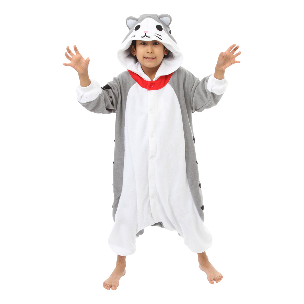 Maskeradkläder Barn - Grå Katt Kigurumi Maskeradkläder Barn - Grå Katt Kigurumi