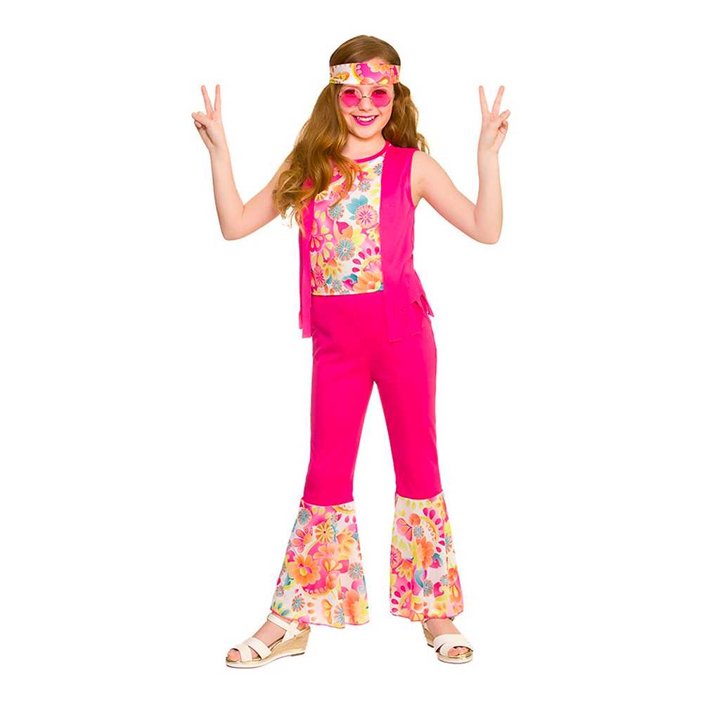 Maskeradkläder Barn - Hippieflicka Rosa Maskeradkläder Barn - Hippieflicka Rosa