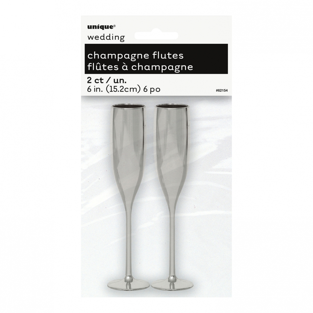 Bordsdekoration Champagneglas Silver - 2-pack