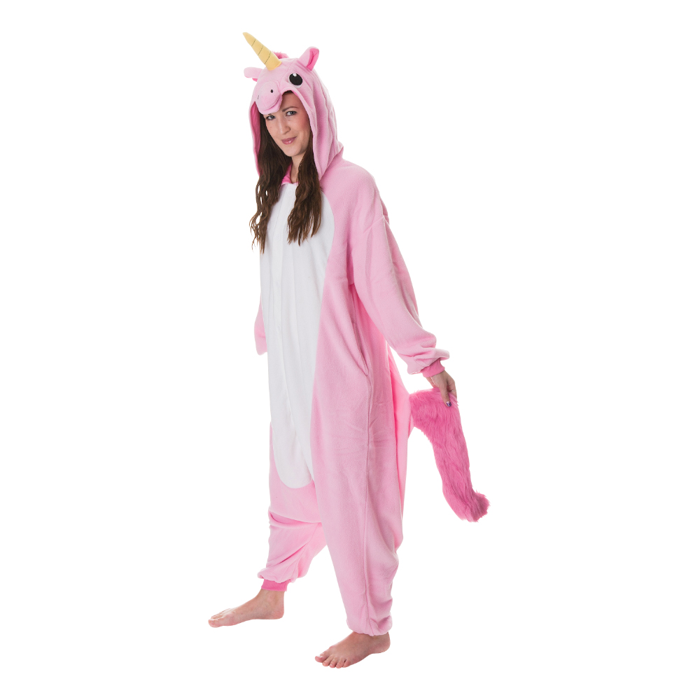 Maskeradkläder Vuxna - Rosa Enhörning Kigurumi - Medium Maskeradkläder Vuxna - Rosa Enhörning Kigurumi - Medium