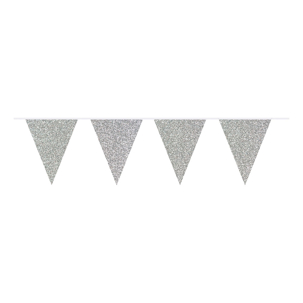 Flaggirlang Glitter Silver