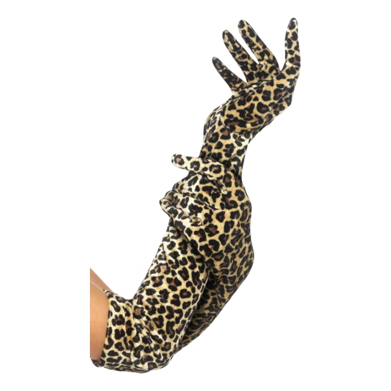 Långa Leopardmönstrade Handskar - One size
