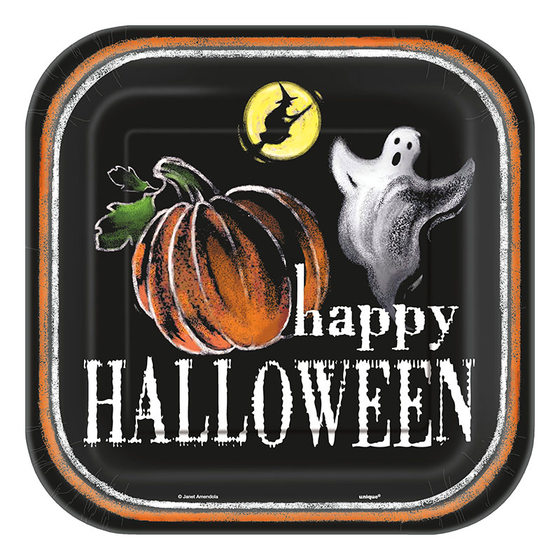 Papperstallrikar Ghostly Halloween - 8-pack